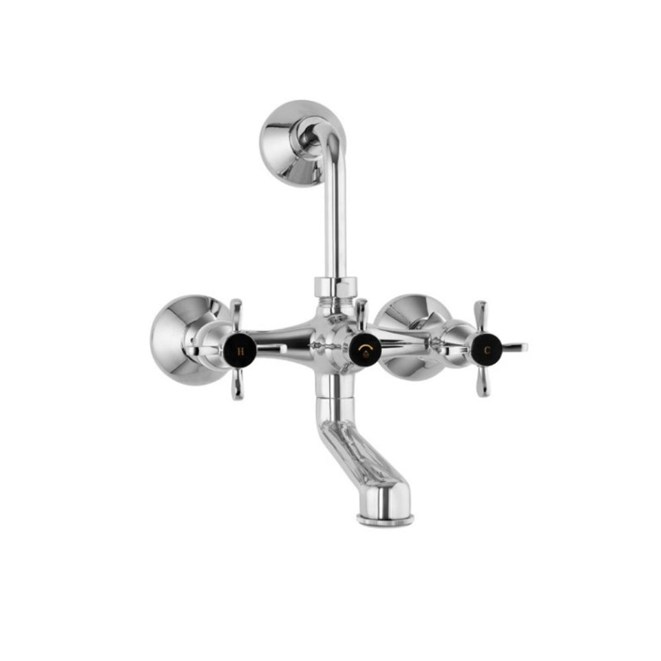 Wall Mixer with Provision For Overhead Shower - Chrome