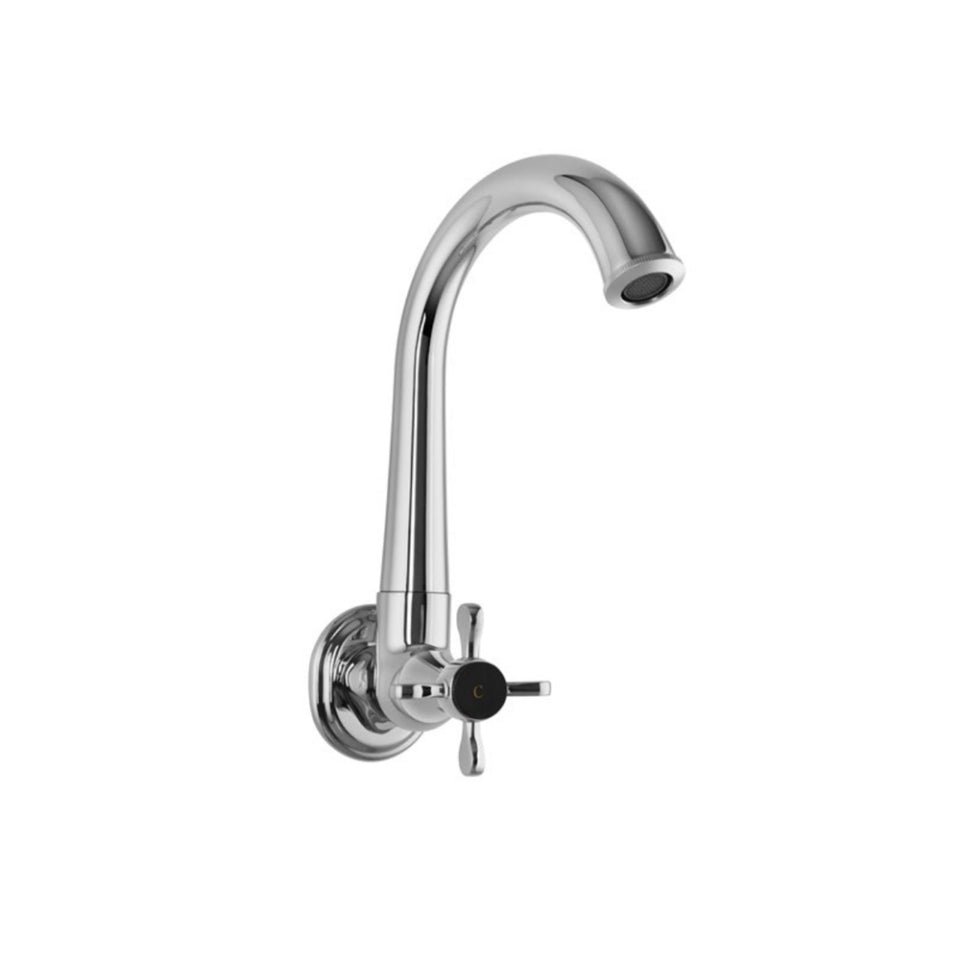 Sink Cock with Regular Swinging Spout - Chrome