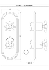 Aquamax Exposed Part Kit of Thermostatic Shower Mixer with 2-way diverter - Chrome