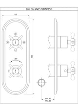 Aquamax Exposed Part Kit of Thermostatic Shower Mixer with 3-way diverter - Chrome
