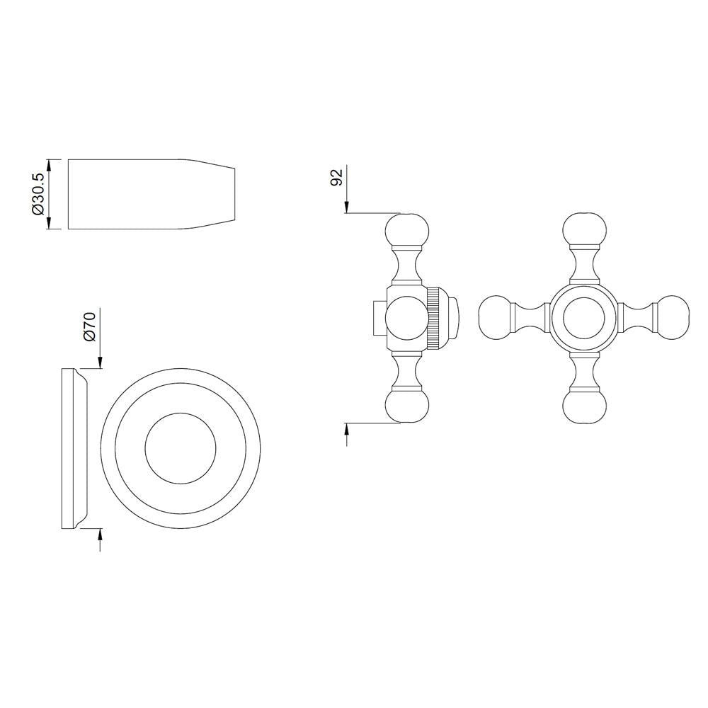 Exposed Part Kit of Concealed Stop Cock - Chrome