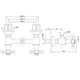 Shower Mixer for Shower Cubicles (Wall Mounted) - Chrome