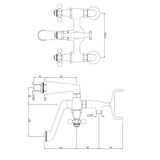 Bath Tub Mixer (Exposed Straight Legs) - Chrome
