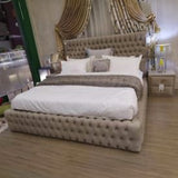 Base &  Headboard (200x180) - With Button Rankoussi (beige)