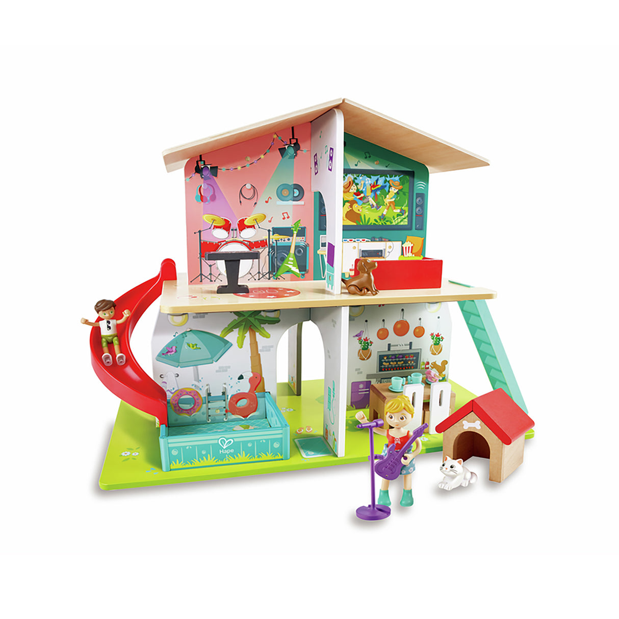 Hape Rock & Slide House Sound Effects E3411 Interactive Dollhouse