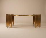 Luxury Coffee Table Set – 806# (Gold & Black Glass)