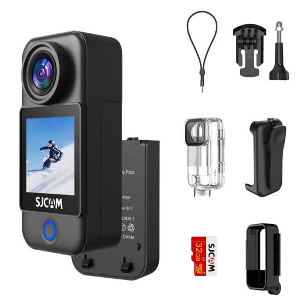 Sjcam C3action Camera, 4k, Dual Touchscreen, Waterproof, 6-axis Eis, Helmet Mount