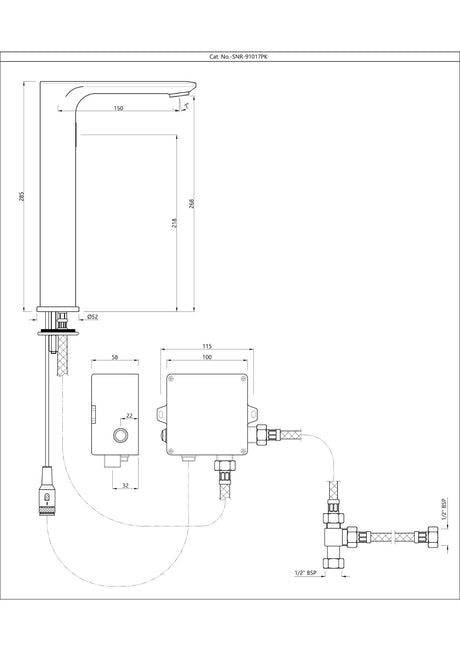 Laguna Tall Boy Sensor Faucet - Blush Gold PVD Jaquar
