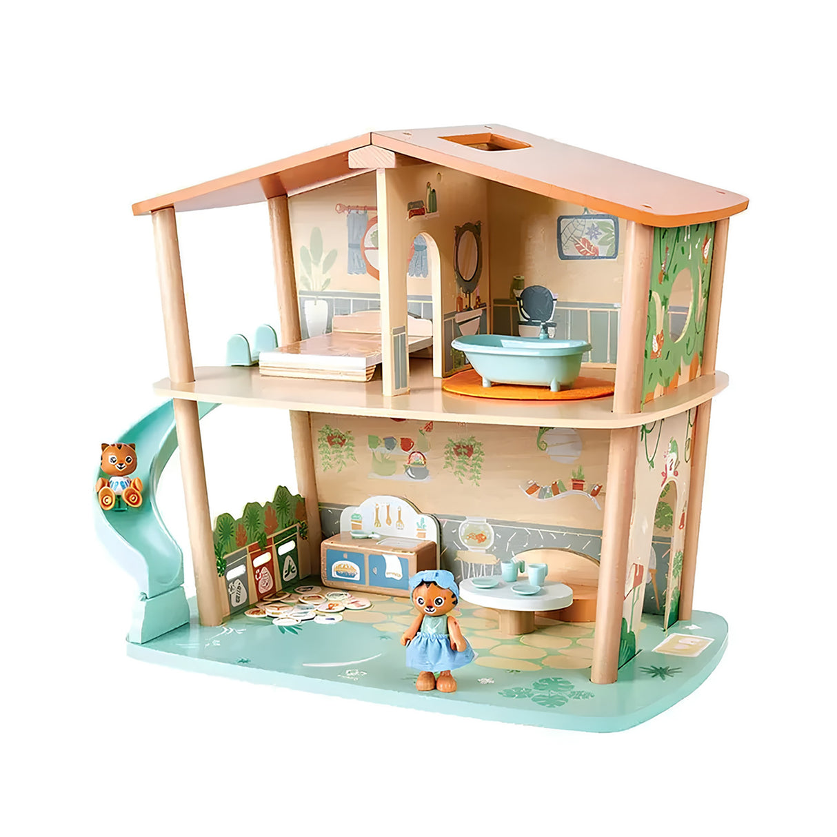 Hape Tiger's Jungle House E3412 Wooden Dollhouse Playset