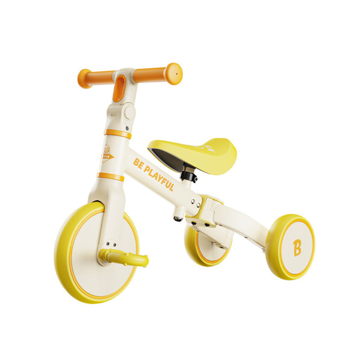 B.Duck Tricycle & Balance Bike 1033 Yellow 3-in-1 Toddler Bike