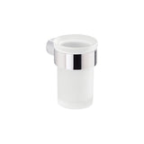 Lesa Wall-Mounted Tumbler Holder – Frosted Glass & Chrome Finish (Model LE01)