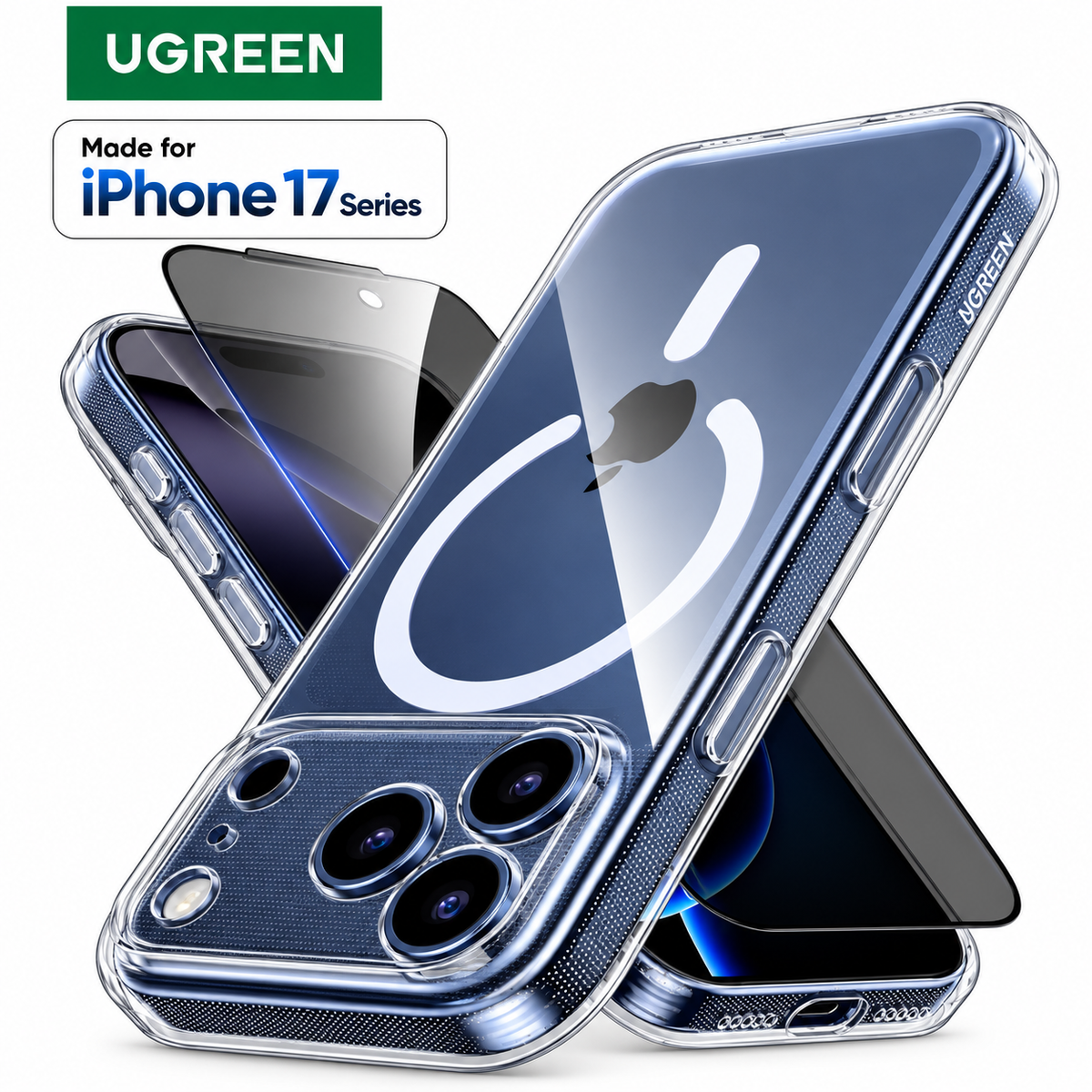 جراب 2 في 1 لهاتف iPhone 17 Pro Max، متوافق مع MagSafe، مع واقي شاشة للخصوصية، حماية فائقة ضد الاصفرار، جراب مغناطيسي نحيف مقاوم للصدمات لهاتف iPhone 17 Pro Max بشاشة 6.9 بوصة