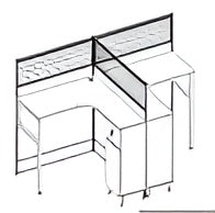 V10-224-2T Work Station  2430*1430*H1100mm