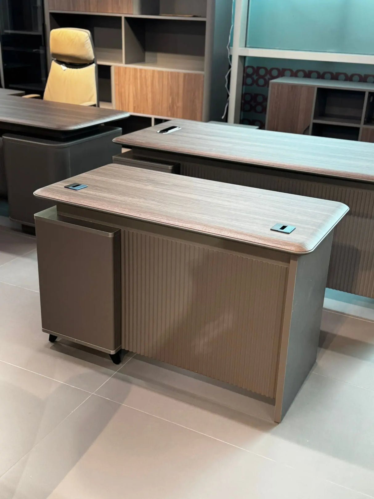 V9-012C Office Table (1200*600*760) Greyoak Wood