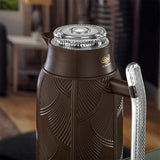 Brown & Silver 1L Vacuum Flask