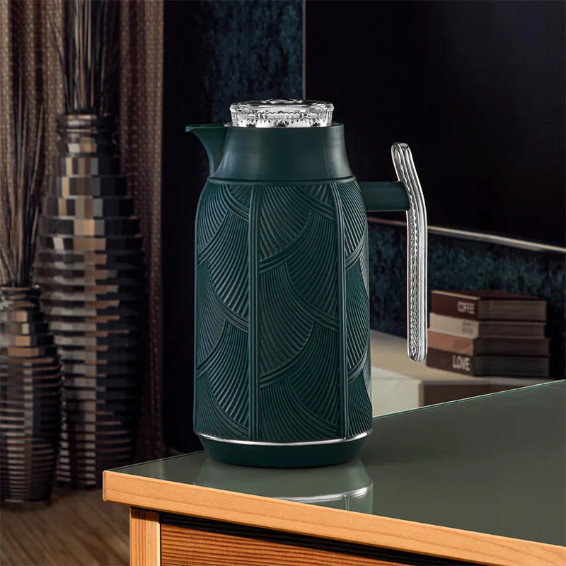 Moss Green & Silver 1L Vacuum Flask
