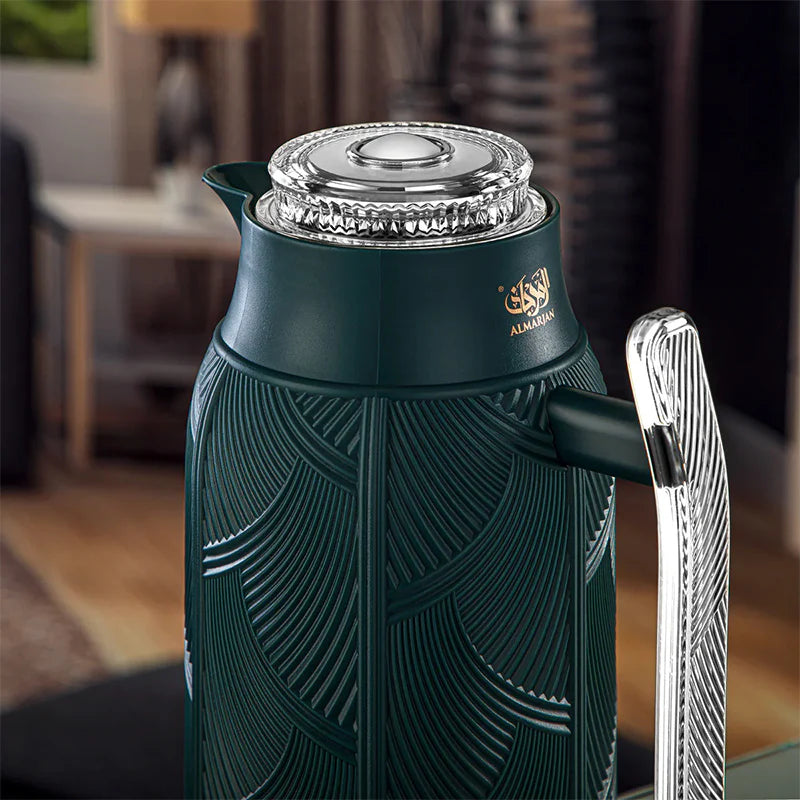 Moss Green & Silver 1L Vacuum Flask