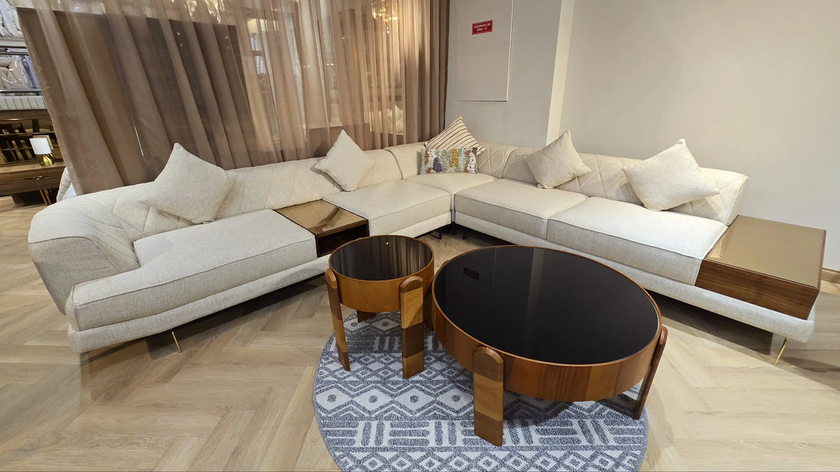 VERSACE Corner Sofa Set – Luxury L-Shaped Design