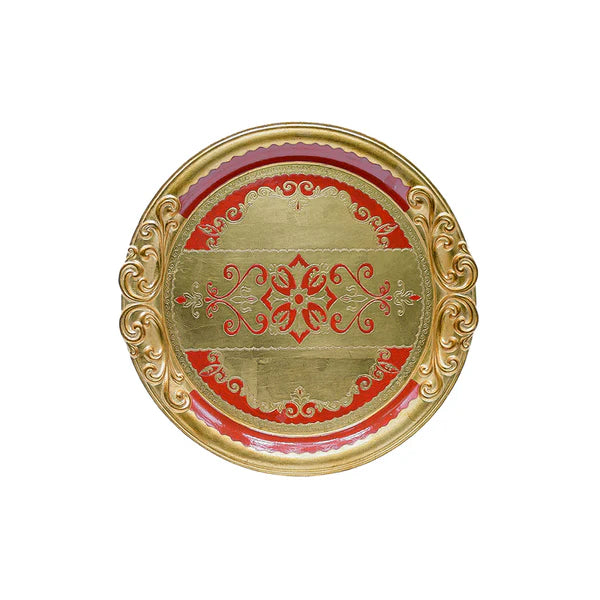 Sezzatini 41 Cm Round Tray With Spiral Gondi Oro/Rosso