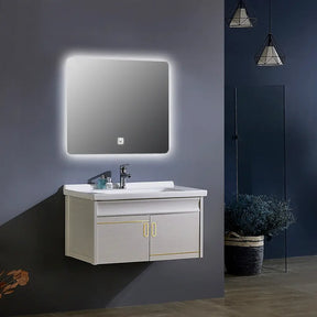 Wall Mount Vanity Bathroom Cabinet With Mirror - White BuyonBudget