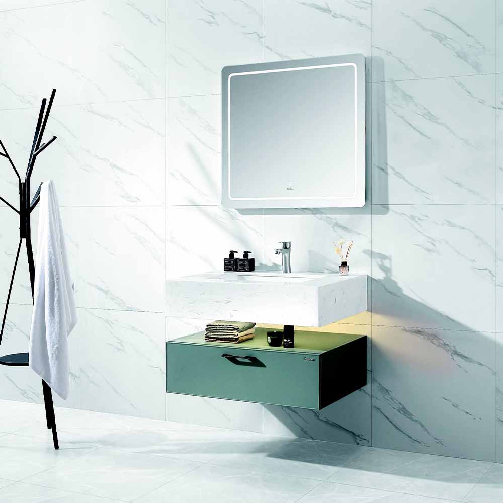 Vanity Cabinet With Led Touch Illuminate Mirror - Green & White (1set-3cartoon)