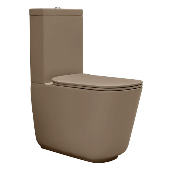 Tribeca Close Coupled Wc Pan Toilet Nut Brown