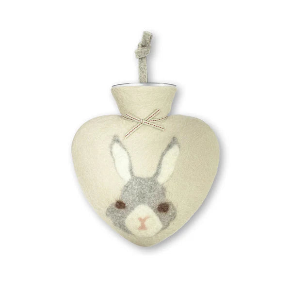 Dorothee Lehnen Hot Water Bottle 0.7L – Bunny Motif, Peyote/Grey Blended