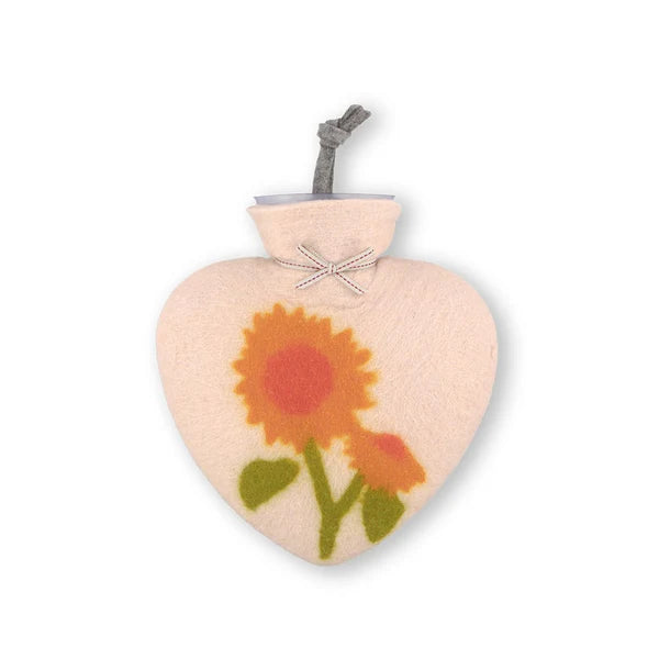 Dorothee Lehnen Hot Water Bottle 0.7L – Two Sunflower Motif, Rose