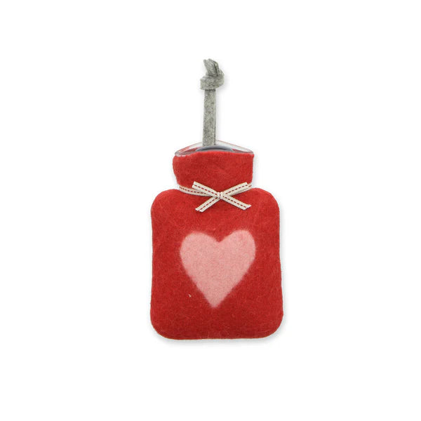 Dorothee Lehnen Mini Hot Water Bottle 0.2L – Heart Motif, Baroque Rose / White