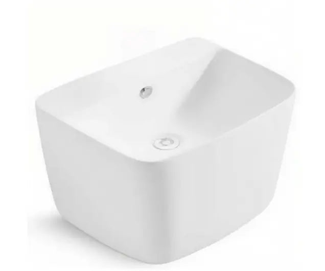 Wall Hung Basin – 528×427×380 mm, Ceramic, White, Space-Saving Bathroom Sink  WK-214