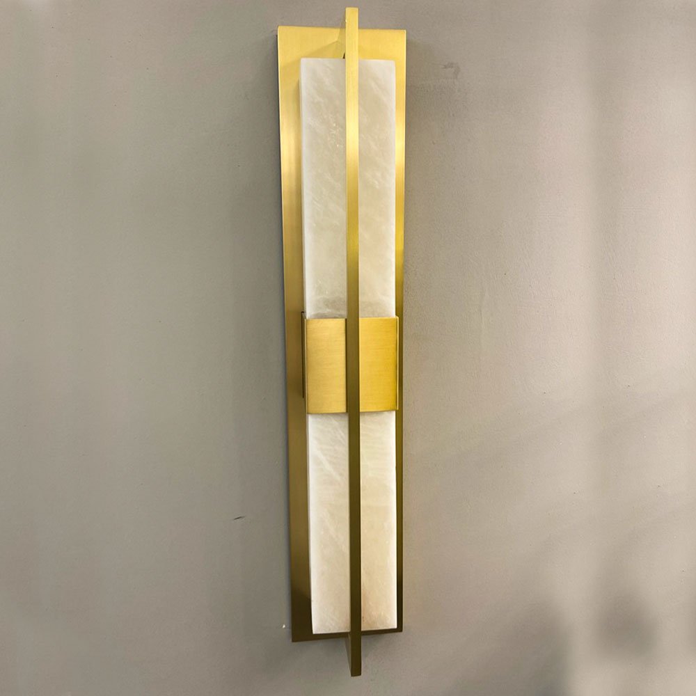 Modern Gold Brass Long Marble Design Led Wall Lamp - 2016w