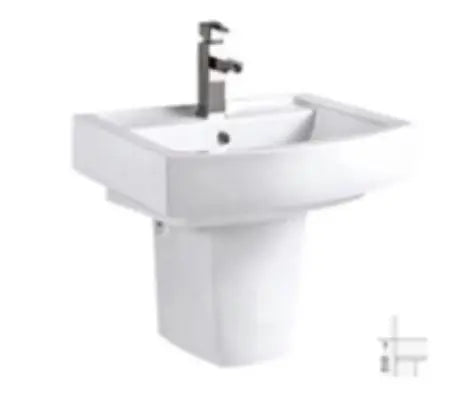 Wall Hung Half Pedestal Basin- AGP-3155 600*480*510mm (White)