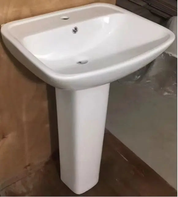 Full Pedestal Wash Basin 560x480x840mm - Glossy White