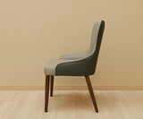 ZM 128 – Modern Upholstered Dining Chair (Beige & Grey)