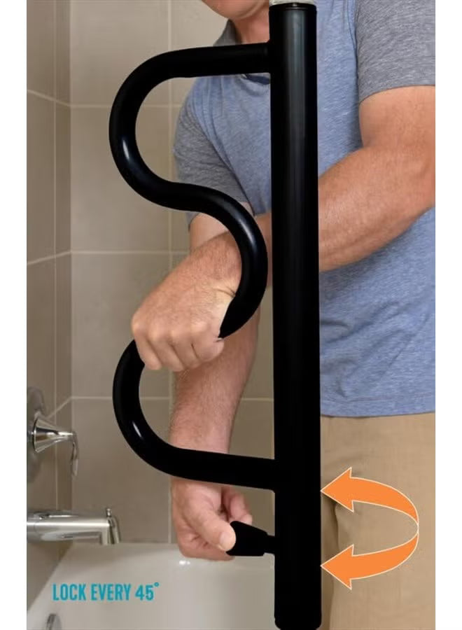 Security Pole and Curve Grab Bar