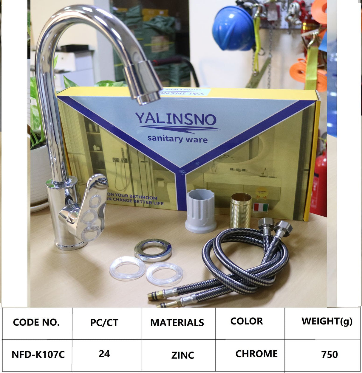 NFD-K107C Zinc Chrome Kitchen Sink Mixer Tap – 750g Durable Sink Faucet