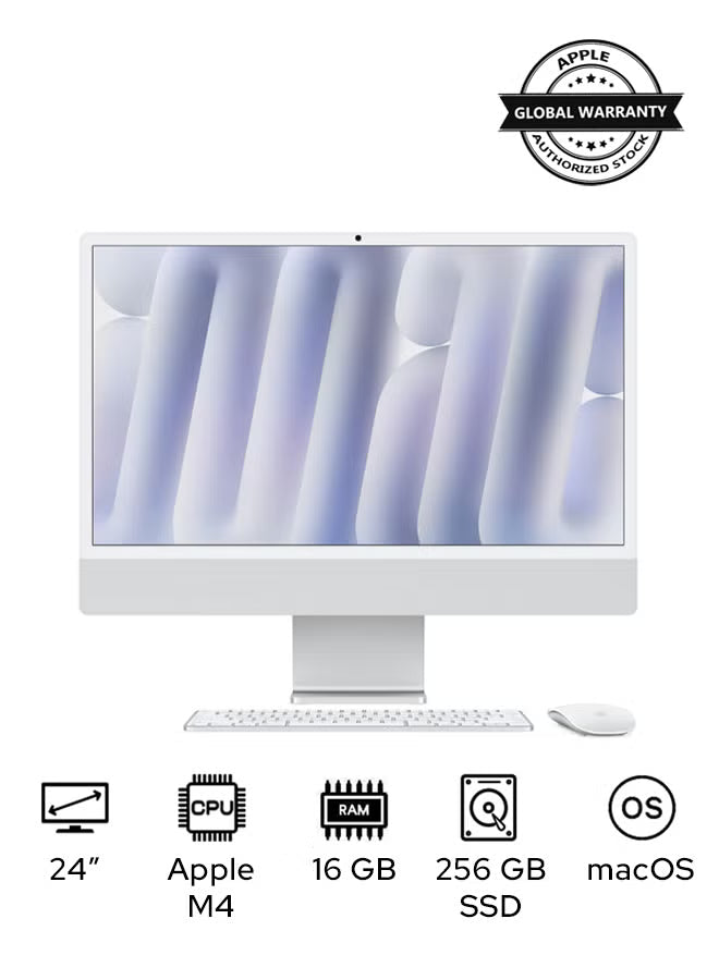 Apple iMac 24-inch M4, 16GB RAM, 256GB SSD – Silver