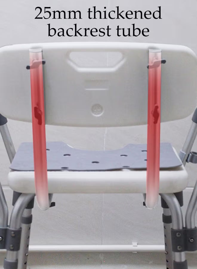 Shower Chair Stool with Padded Armrests and Back