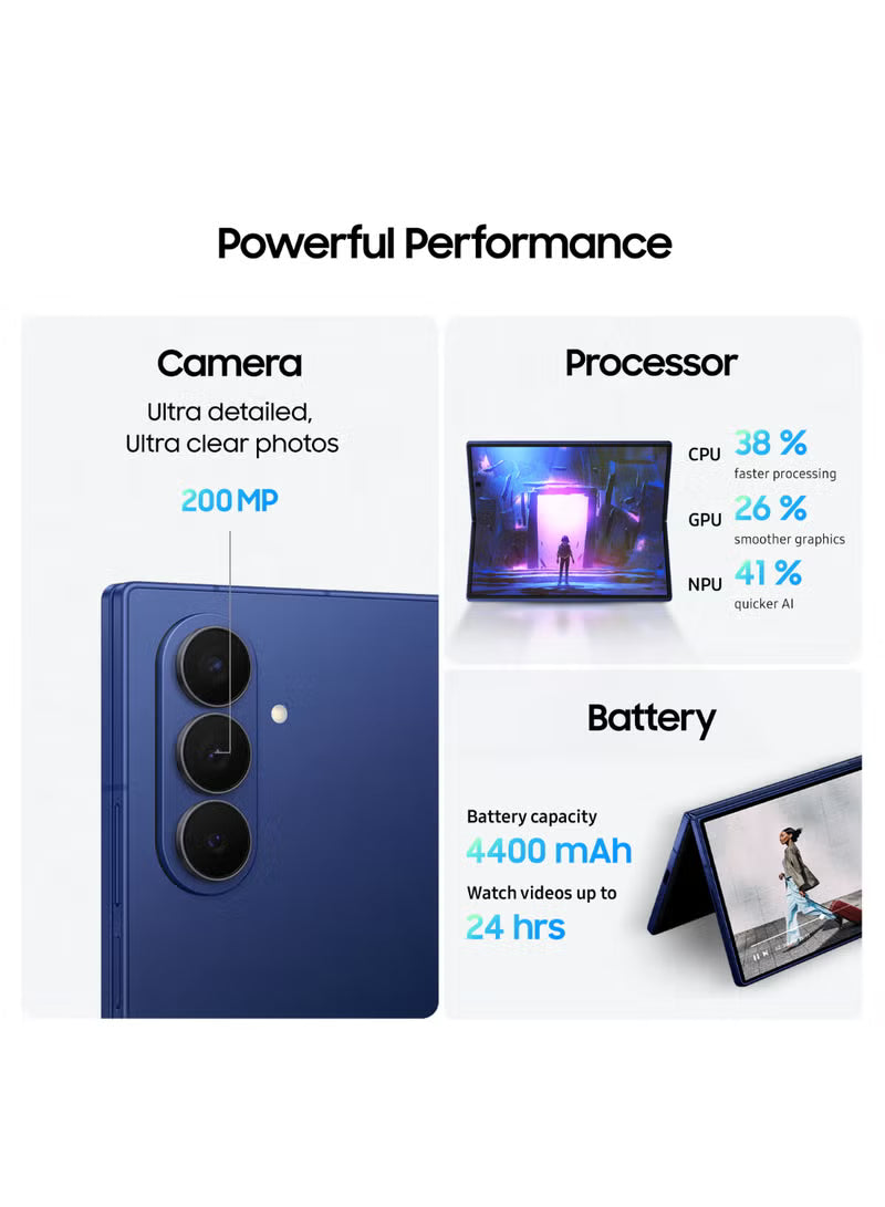 Galaxy Z Fold 7 Dual SIM Blue Shadow 16GB 1TB 5G - Middle East Version