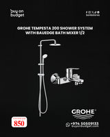 GROHE BauEdge 23605000 Bath Mixer & New Tempesta 200 27389002 Shower System
