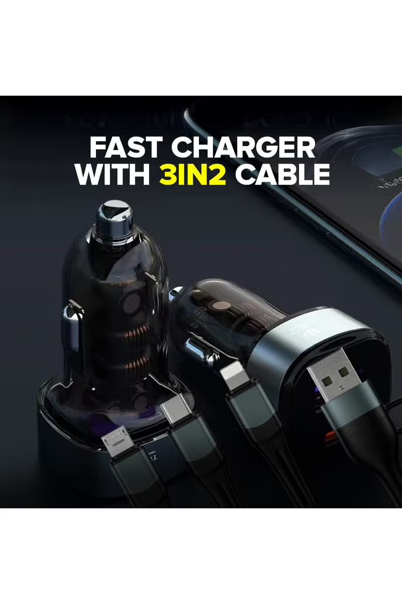Toby’s CC-10 150W Max 3-in-2 Fast Charging Cable, Type-C, Lightning & Micro USB, 1.2m
