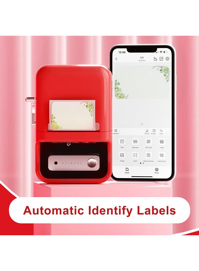 NIIMBOT B21 Pro 300dpi Bluetooth Label Printer-RED