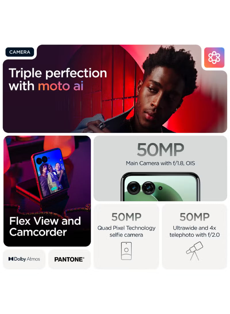 Razr 60 Ultra 5G Dual SIM Scarab 16GB RAM 512 GB With Free (Moto Buds Plus + 6 Months Screen Damage Protection) - Middle East Version