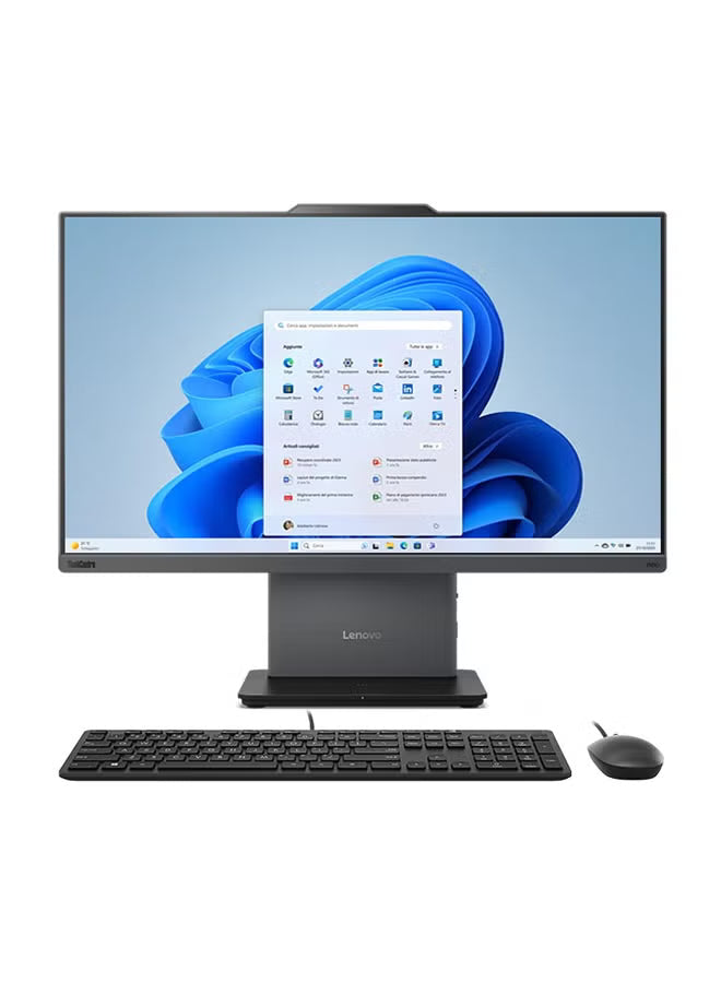 Lenovo ThinkCentre Neo 50a All-in-One Desktop – 24-Inch FHD Display, Intel Core i5-13420H, 8GB DDR5 RAM, 512GB SSD, Intel UHD Graphics 730, Windows 11, English/Arabic, Black