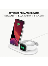 BoostCharge Pro 3-In-1 Wireless Charger - 7.5W Fast Qi Certified For iPhone 15/14/13/12/11 Series, Earlier Models, Apple Watch Series 5/4/3/2/1, Airpods Pro And QI Enabled Devices White