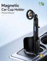 Magnetic Car Cup Holder HU HAC-1036 – Adjustable 360° Phone Holder for 4.7–7.2 Inch Devices