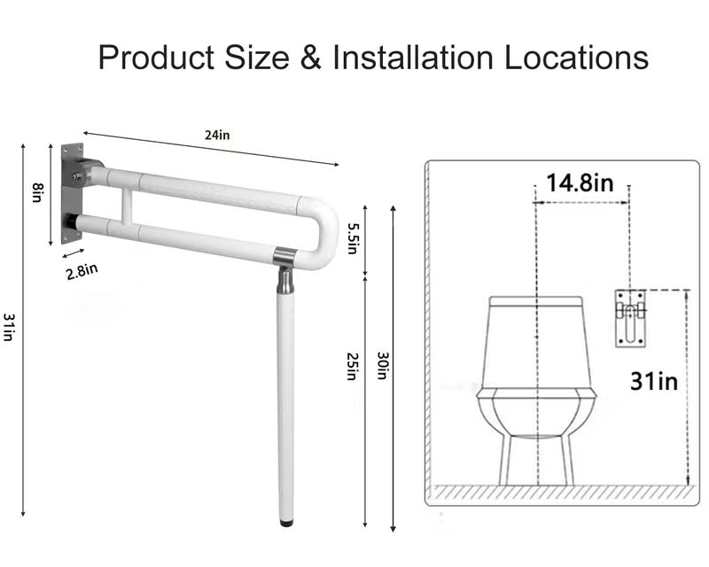 MYOYAY 24-Inch Toilet Safety Rail