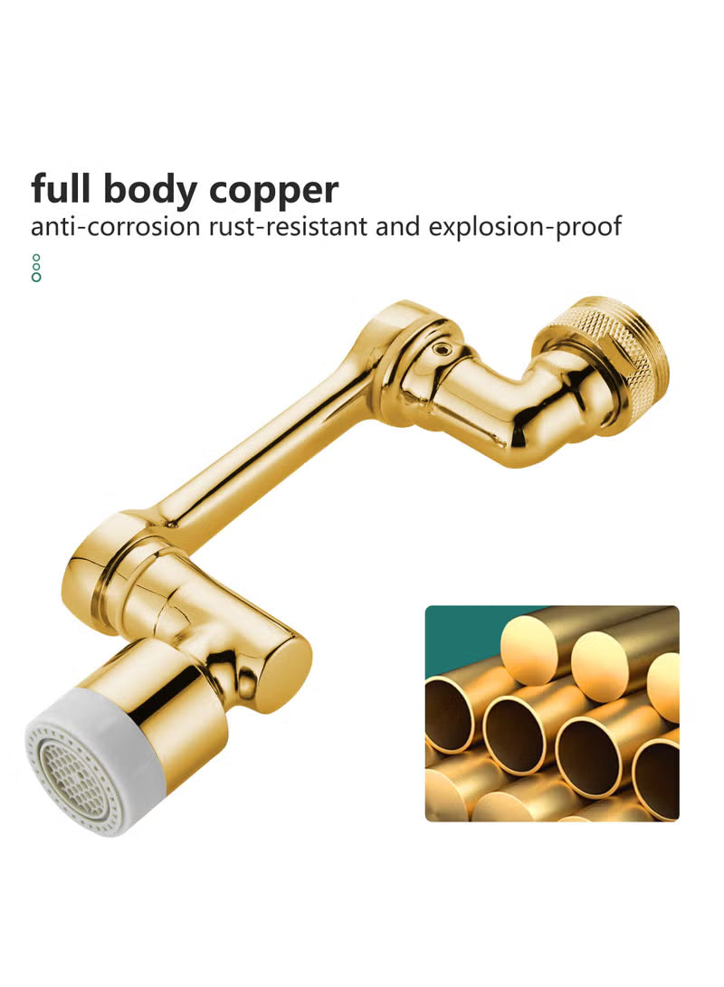 BRIMIX Universal Splash Filter Faucet Extender 1080-Degree Rotate with 2 Modes Sprayer Brass Robotic Arm Faucet Aerator for Kitchen & Bathroom