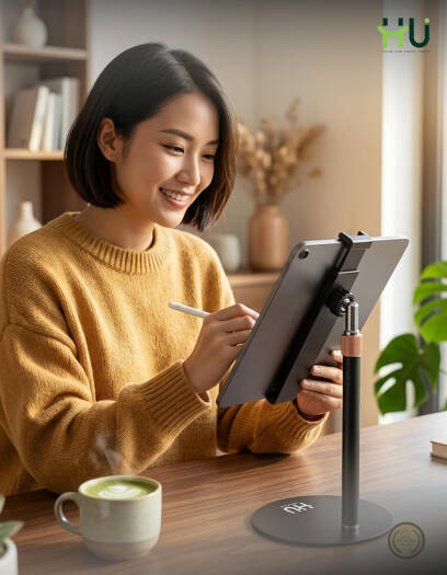 HU Multi-Function Desktop Holder HAC-1020 – Adjustable Height & Angle Phone Stand