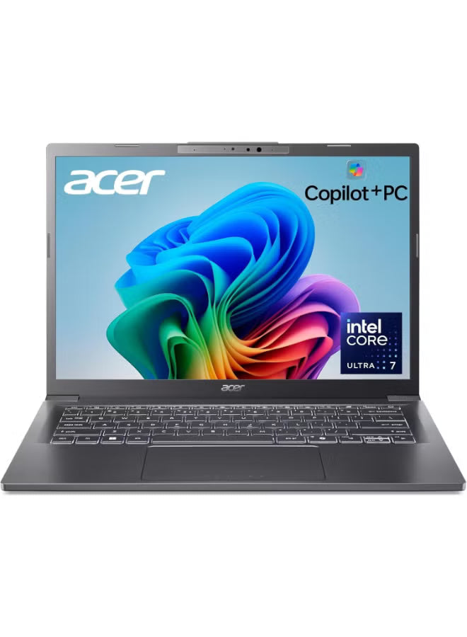 Acer Aspire 14 AI A14-52MT-701K Laptop 14" WUXGA IPS Touch, Core Ultra 7 258V, 32GB RAM, 1TB SSD, Intel Arc 140V GPU – Steel Gray